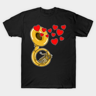 Valentines Sousaphone Teacher Sousaphonist Brass Player Musician T-Shirt